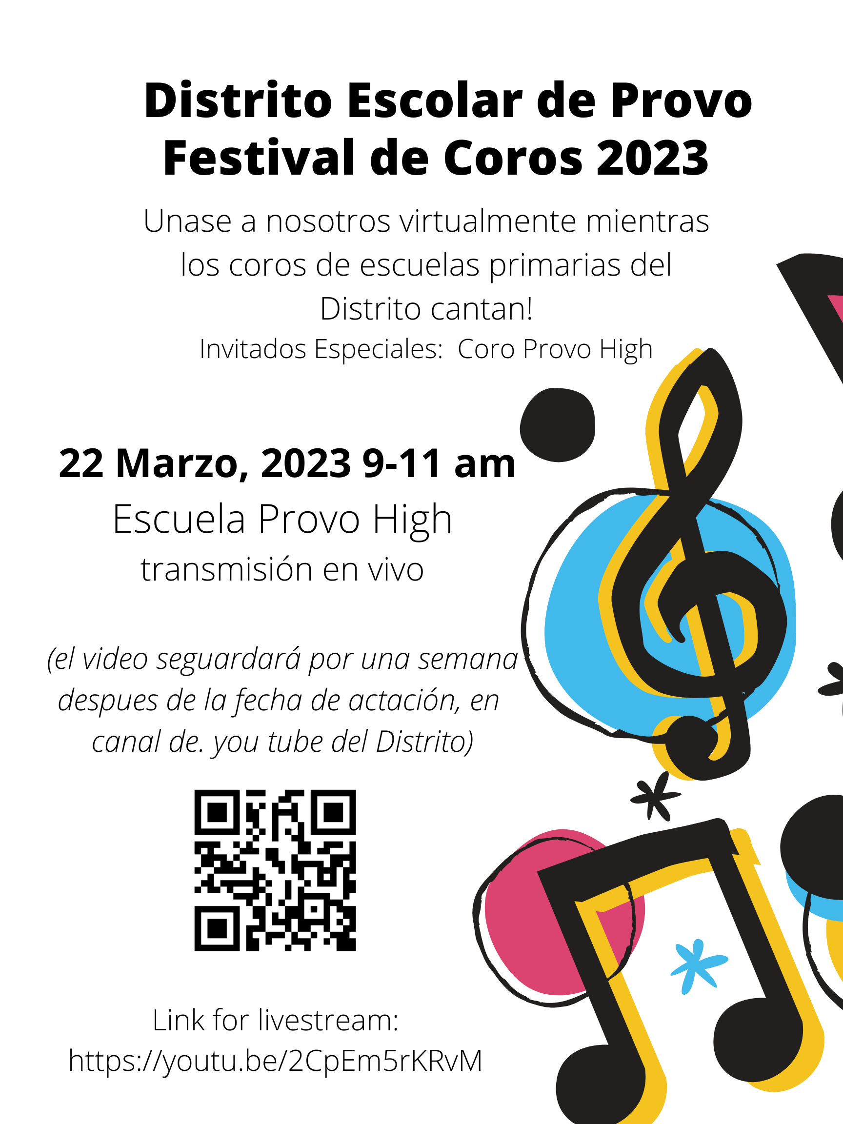 Spanish flier for choir festival