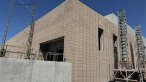 Exterior shot of kitchen masonry at Wasatch Elementary