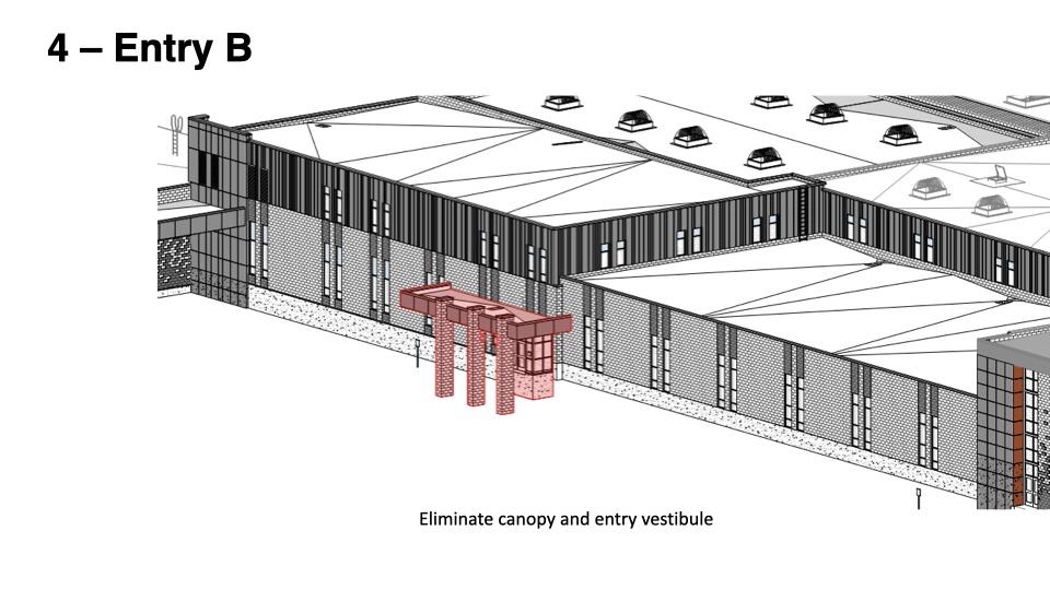 Entry B overhead blueprint of Timpview High.