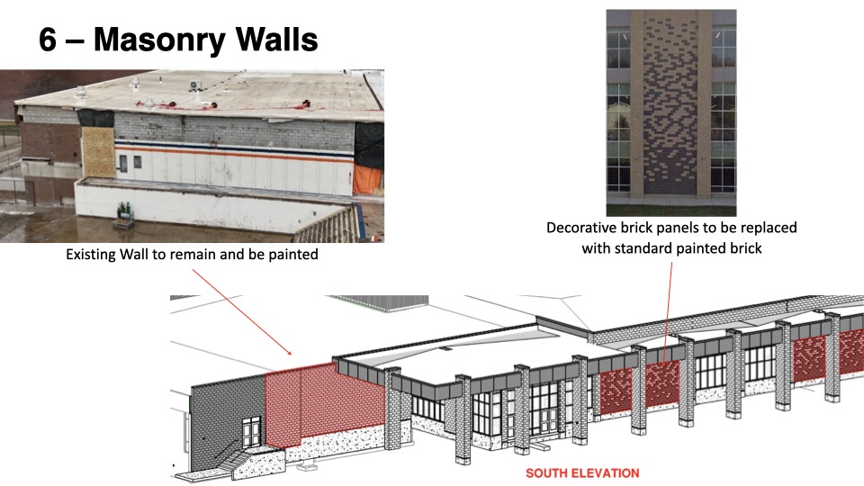 Masonry Walls overhead blueprint of Timpview High.