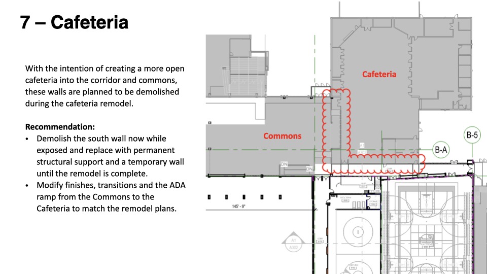 Cafeteria overhead blueprint of Timpview High.